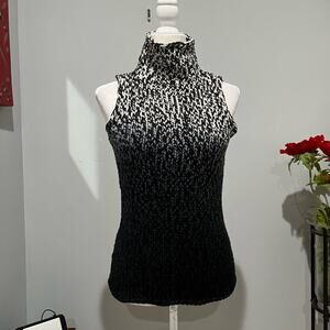 NEW DKNY Ombre Chunky Hand Knit Funnel Neck Open Weave Longline Sweater S NWOT